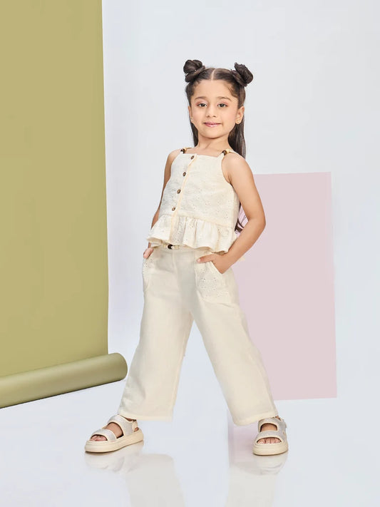 Girls Embroidered Pant & Top