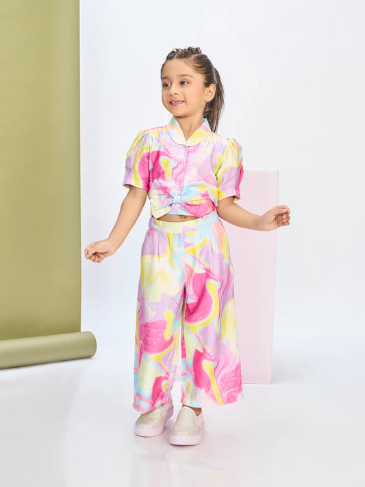 Girls Abstract Print Pant & Top